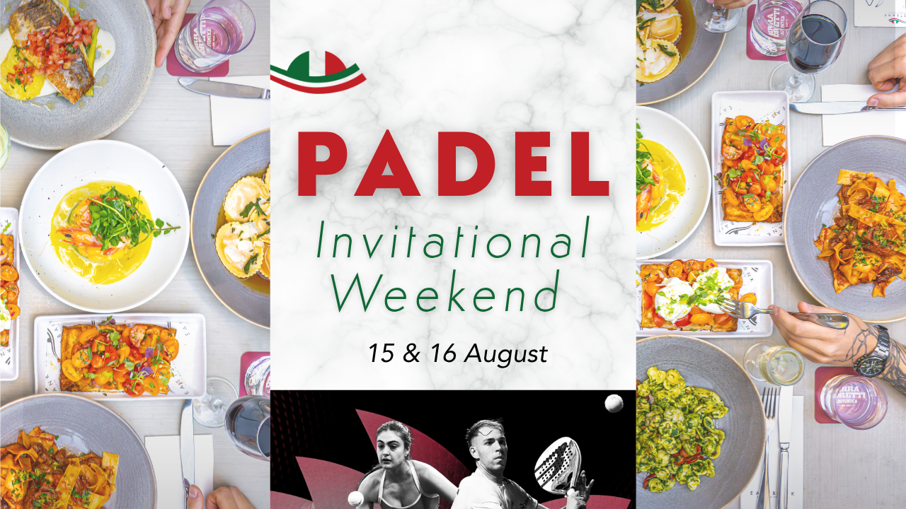 PADEL INVITATIONAL WEEKEND AT THE OPERA HOUSE — LUNCH & DINNER AT EASTBANK, CIRCULAR QUAY